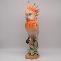 Soška z porcelánu Papagáj Kakadu